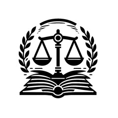 Law firm logo black and white vector