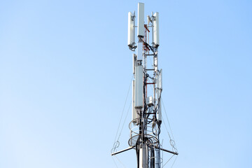 TV antenna electricity device tower tech object on background