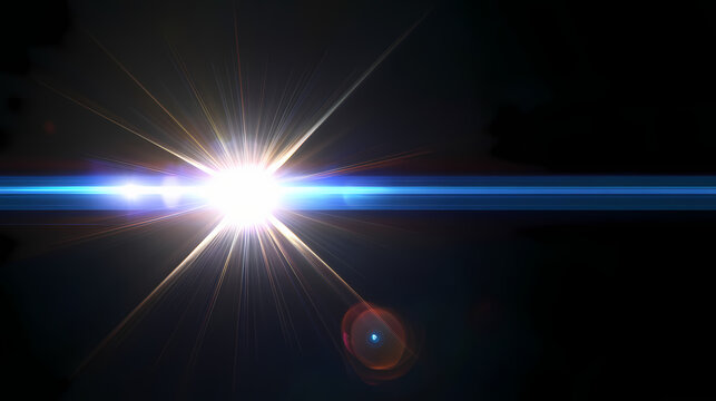 Lens flare light over black background. easy to add overlay or screen filter over photos. Light - Lantern. Illustration
