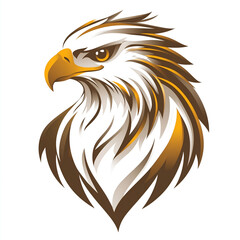 Obraz premium Stylized illustration of a majestic eagle, designed with sharp, flowing lines and a modern artistic touch, set against the clean, minimalistic background.