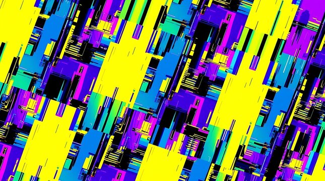 Abstract Color Block: Vibrant abstract composition featuring bold color blocks, creating a dynamic and visually striking design with a sense of movement. 