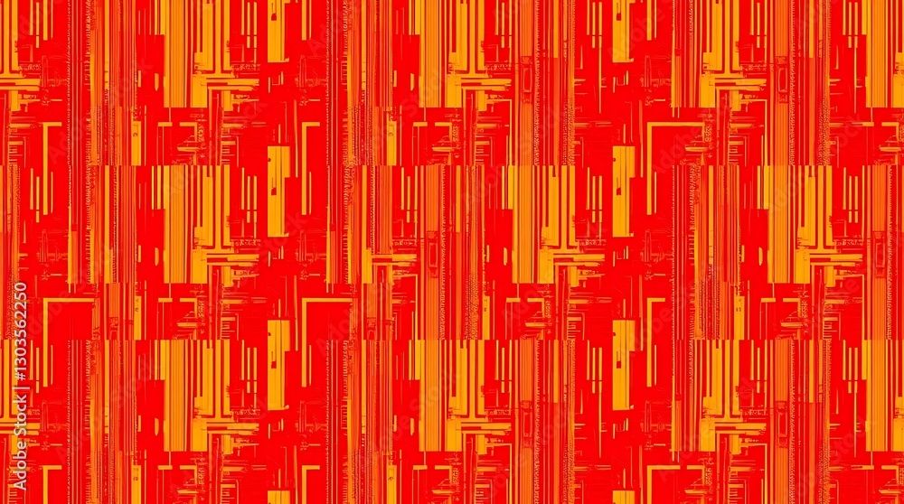 Aufkleber abstract digital pattern: a vibrant and dynamic digital pattern. it is a striking blend of red and o