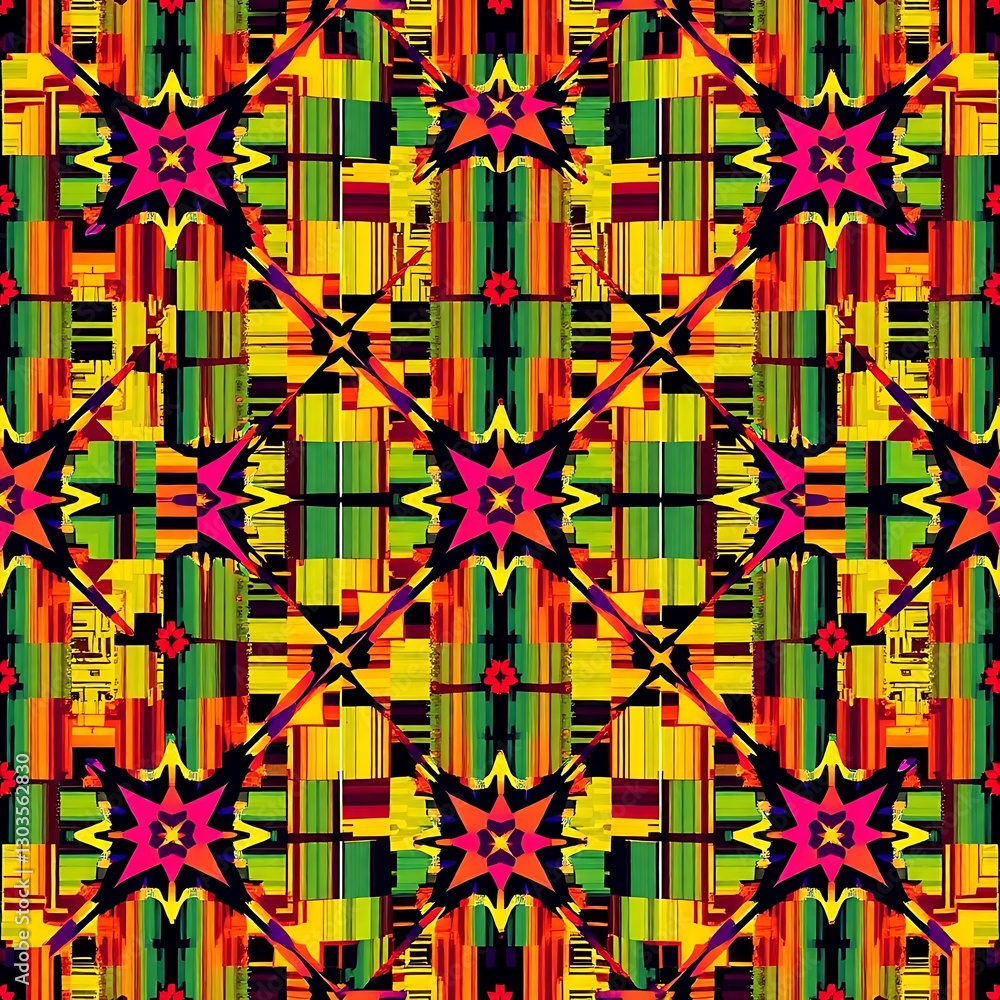 Poster kaleidoscope pattern: a vibrant and intricate kaleidoscope pattern explodes with color, featuring bo