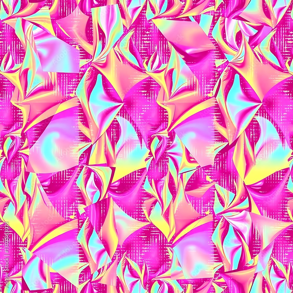 Poster abstract holographic texture: a vibrant and dynamic seamless pattern, showcasing a mesmerizing displ