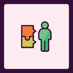 Iconic representation of collaboration partnership and problem solving process