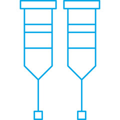 Crutches single vector icon illustration