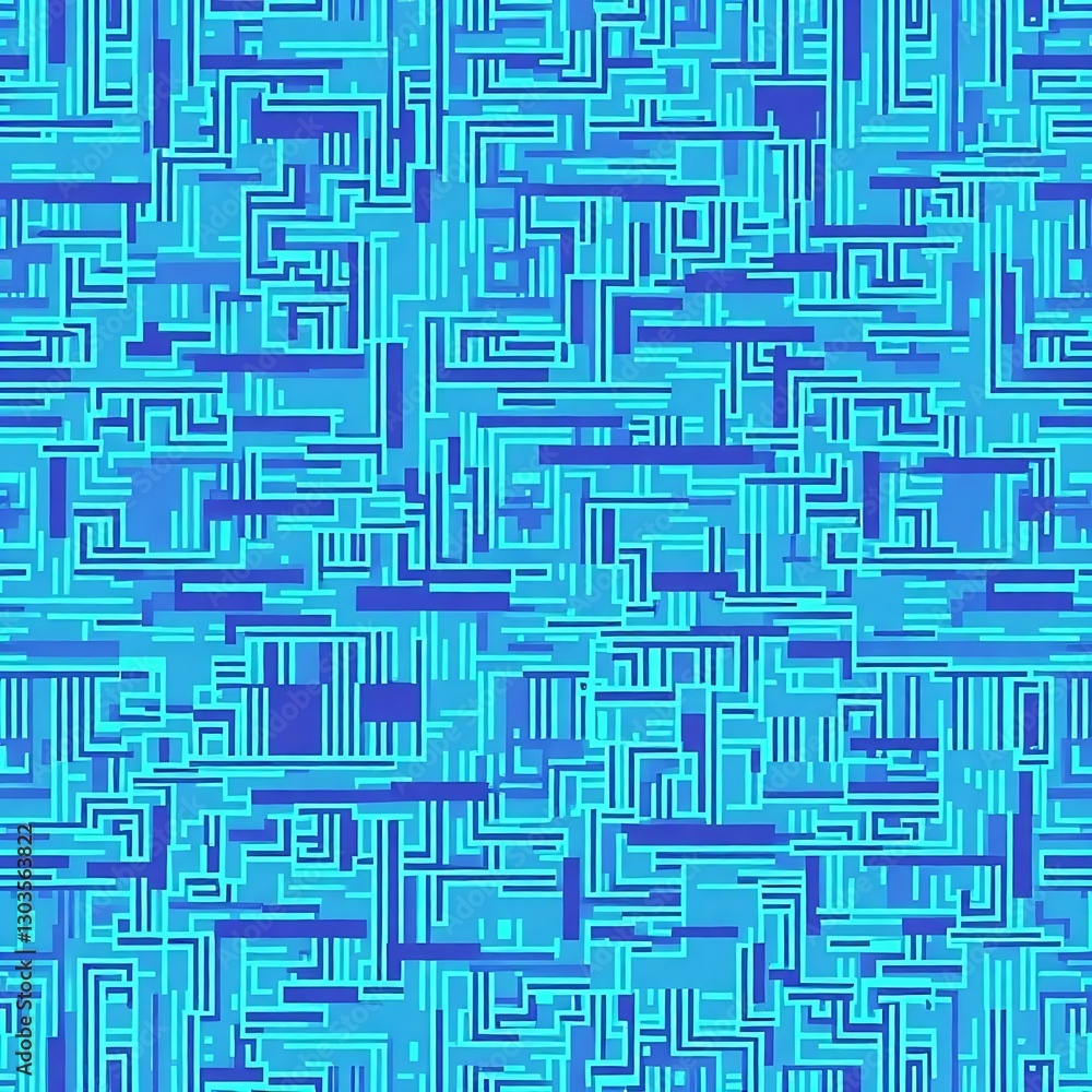 Poster digital maze: an intricate digital design showcases a vibrant pattern of interconnected lines and pa