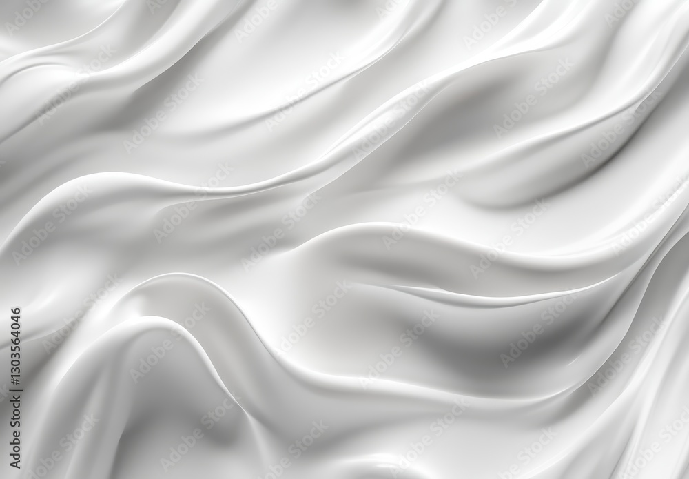 Poster smooth white satin fabric waves creating elegant and luxurious textures for backgrounds and textile 