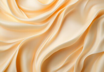 Fototapeta premium Soft Beige Satin Fabric Waves with Elegant Drapery Texture for Fashion, Textiles, and Backgrounds