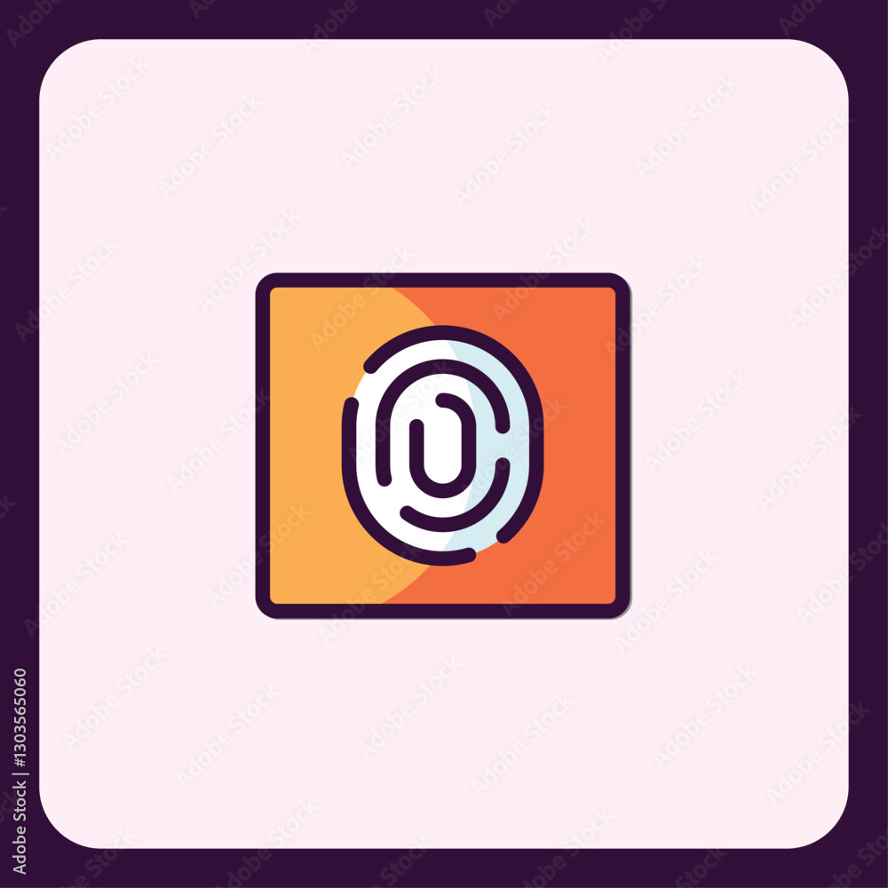 Poster fingerprint authentication icon for secure access and identification system