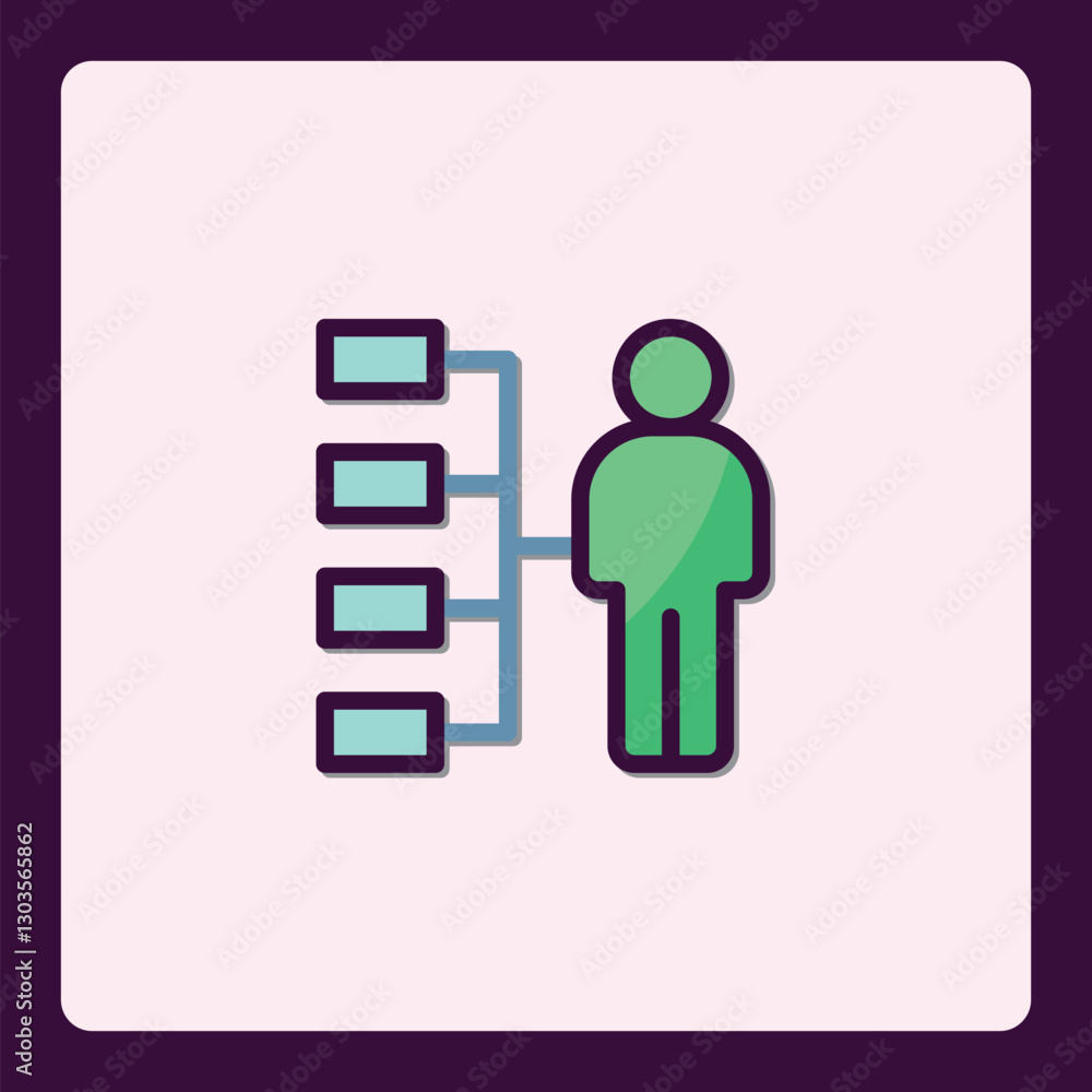 Poster organizational structure chart icon displaying hierarchy and relationships
