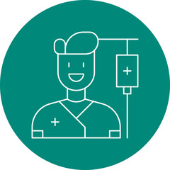 Male Patient single vector icon illustration
