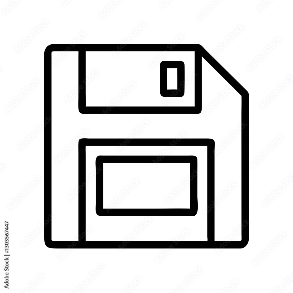 Poster a floppy disk icon symbolizing data storage and preservation vector illustration