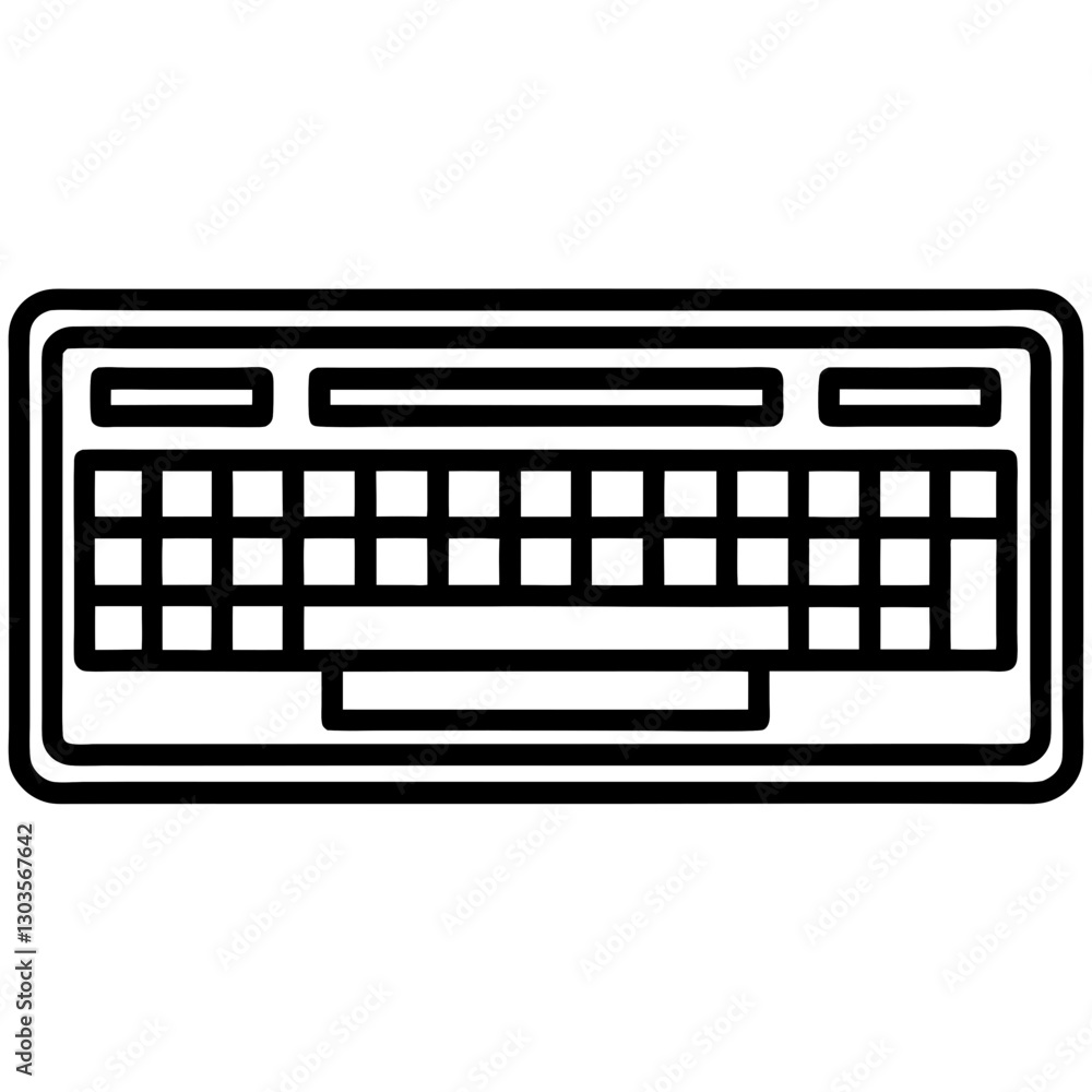 Aufkleber a simple line art image of a computer keyboard vector illustration