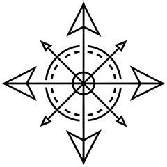 a stylized compass rose with arrows pointing in all directions, symbolizing guidance, navigation, and direction vector illustration