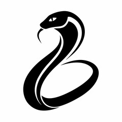 Fototapeta premium a stylized black cobra illustration with intricate details and a striking presence vector illustration