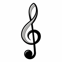 Obraz premium a graphic illustration of a treble clef symbol with a sleek, modern design. The clef's curves flow gracefully, with a simple and elegant outline vector illustration