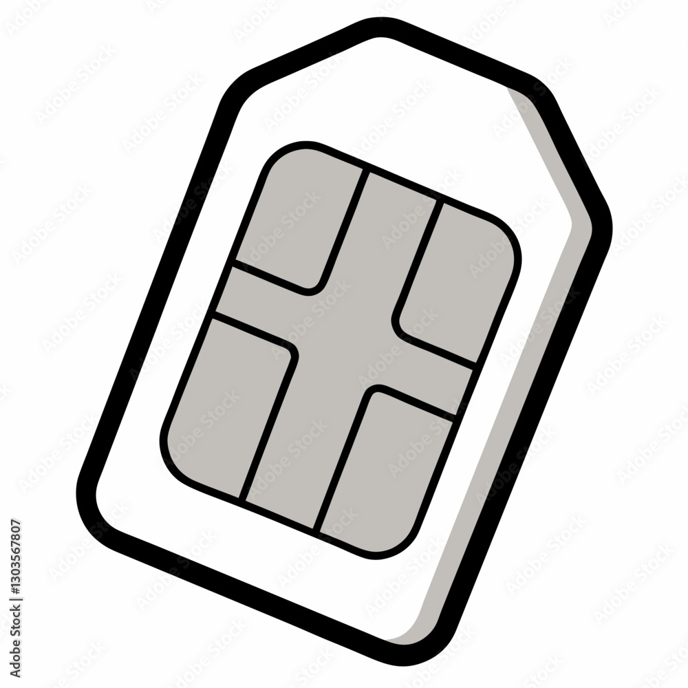 Poster a close-up shot of a sim card. this card is used to store user-specific data vector illustration