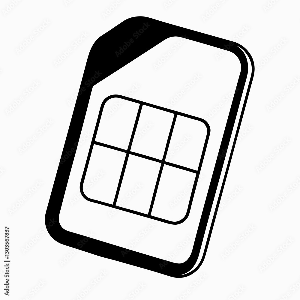 Poster a simple and modern image of a sim card with a geometric design. a key tool for mobile communication