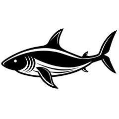 Obraz premium a stylized graphic of a shark in black and white, perfect for a variety of design uses vector illustration