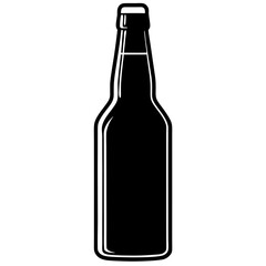 a stylish black bottle in a simple design vector illustration