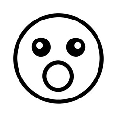 Fototapeta premium a black and white surprised emoji with an open mouth and wide eyes, expressing shock or disbelief vector illustration