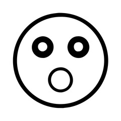 Fototapeta premium a simple emoji face expressing shock or surprise, a black outline on the face and eye and mouth vector illustration