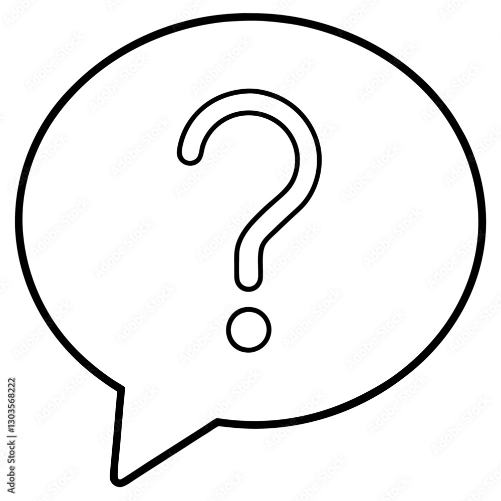 Poster a speech bubble with a large question mark, representing inquiry and asking questions vector illustr