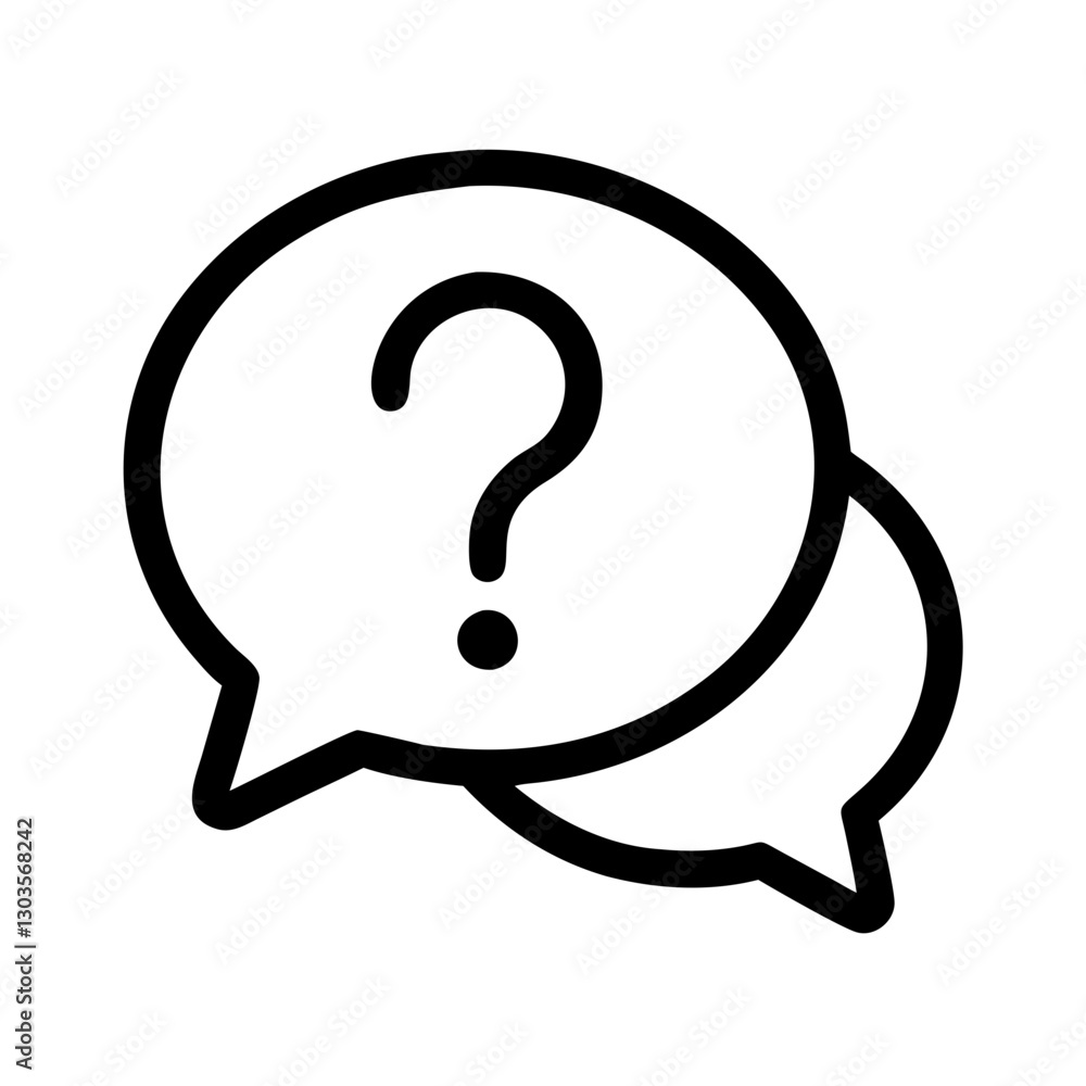 Aufkleber question mark speech bubble icon. the icon includes two speech bubbles and a question mark vector il