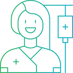 Female Patient single vector icon illustration