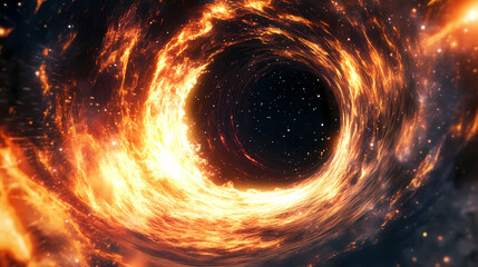 Closeup black hole star background sunburst trance music heavy lens flare destruction bar searching eternity endless space swirling fluid. sunburst. illustration. Eternity - Ocean. Illustration