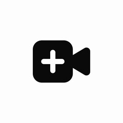 add video camera icon sign vector