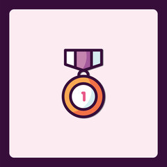 Illustrative icon showcasing an achievement medal with number one inside