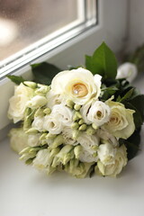 wedding bouquet of roses flower white roses 