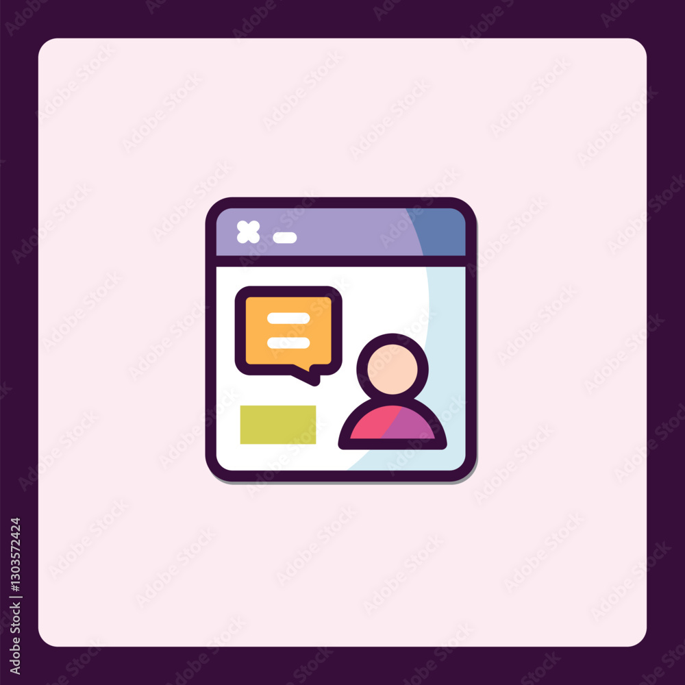 Poster Interface element representing user profile and communication window icon