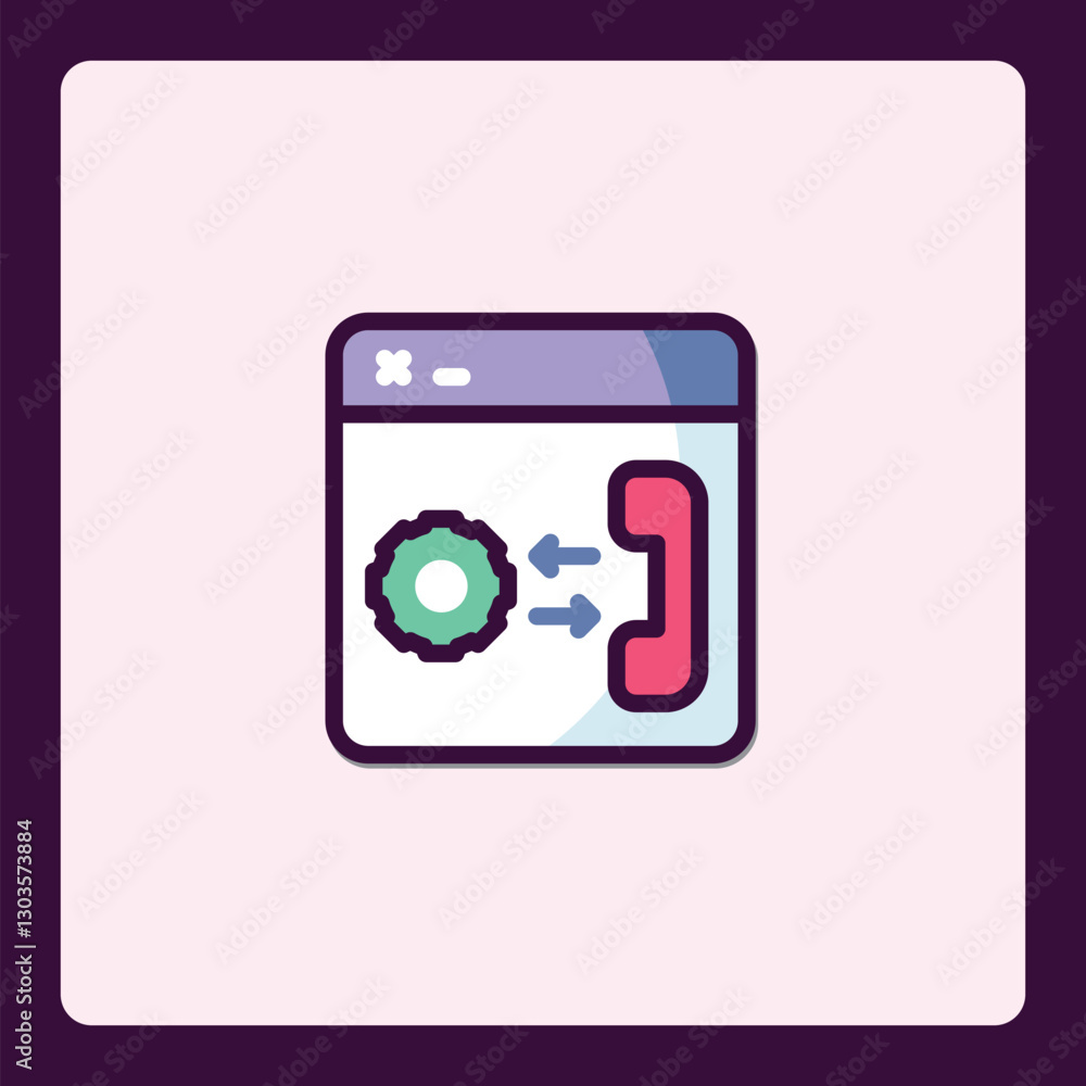Poster configuration calls interface within a graphical user interface icon illustration