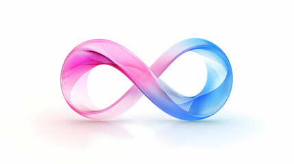 A blue and pink infinity symbol is displayed on a white background. Eternity - Ocean. Illustration