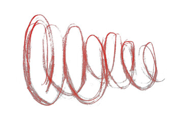 Red colored pencil isolated on transparent background