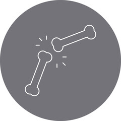 Bone single vector icon illustration
