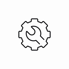 gear wrench fix icon sign vector