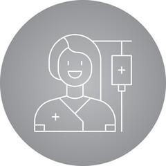 Female Patient single vector icon illustration