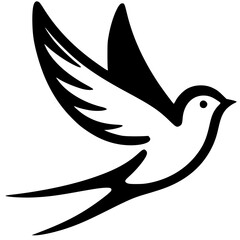 Flying bird logo silhouette