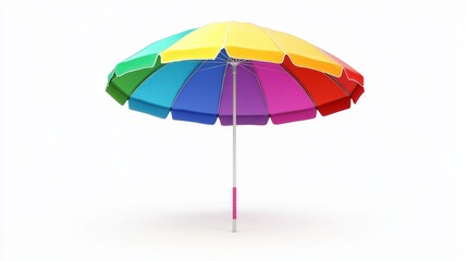 Obraz premium Rainbow Beach Umbrella Colorful Shade, Summer Vibes ,Parasol, Outdoor