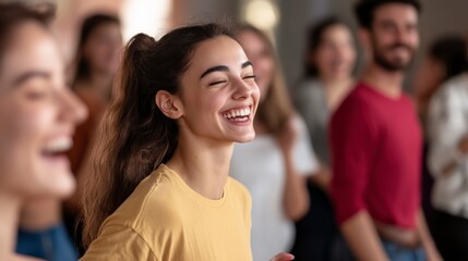 Summer music festival with crowds of people.
