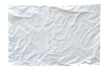 Obraz premium Crumpled White Paper Texture with Wrinkles and Abstract Design Isolated On A Transparent Background. Cut Out