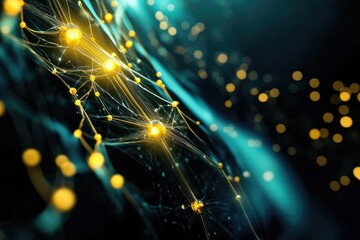 Obraz premium Abstract neural network visualization with glowing connections