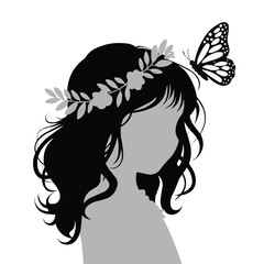 cameo  Female and Male faces silhouettes in vintage cameo style