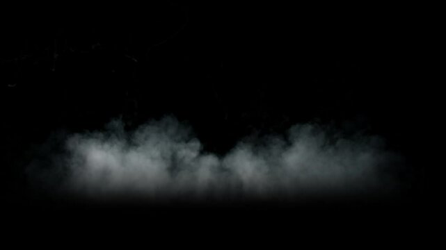 Super Slow Motion Shot of Atmospheric Smoke Slowly Floating on Black Background at 1000fps.