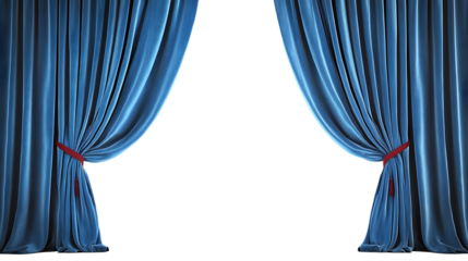 lue open curtain stage design concept isolated white background png