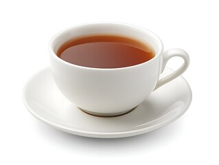 Obraz premium Tea cup on saucer, simple background for relaxation